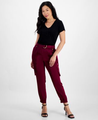 Women's petite cargo pants fashion