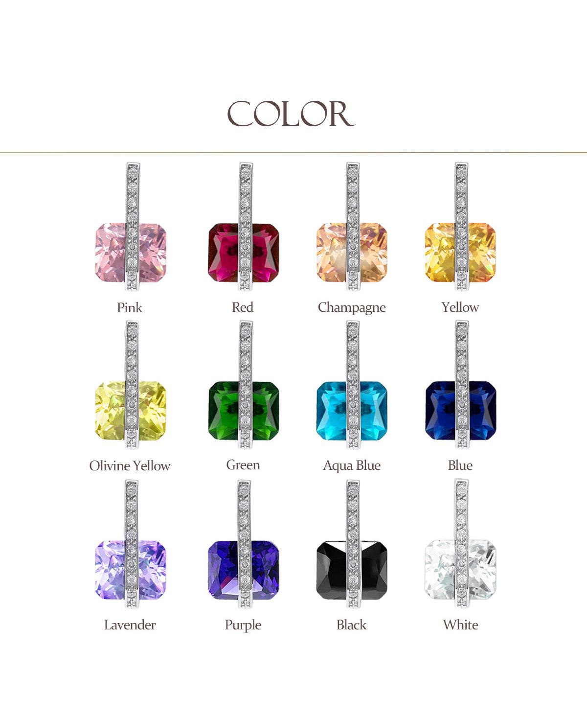 Bling Jewelry Art Deco Style Square Cubic Zirconia Rectangle Emerald Cut Cz Drop Earrings For Women Rhodium Plated Omega Back