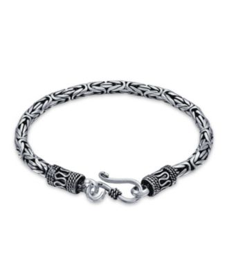 Bali Byzantine Chain Link Bracelet Sterling Silver Hand Crafted In Thailand
