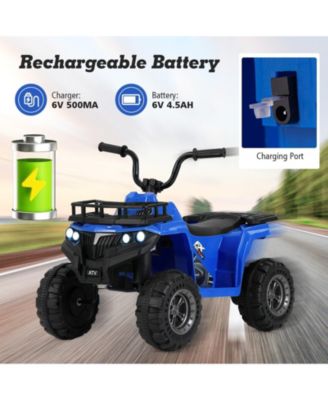 6V Kids Ride On Electric ATV with LED Headlights and MP3 Player-Pink