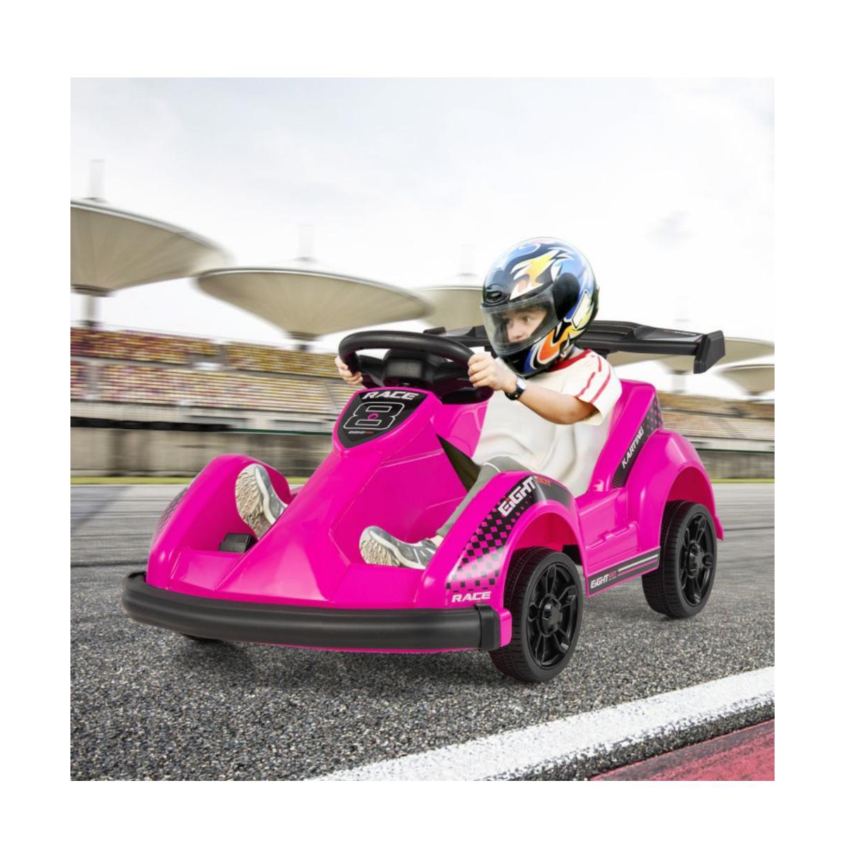 Vebreda 6V Kids Ride On Go Cart with Remote Control and Safety Belt-Pink