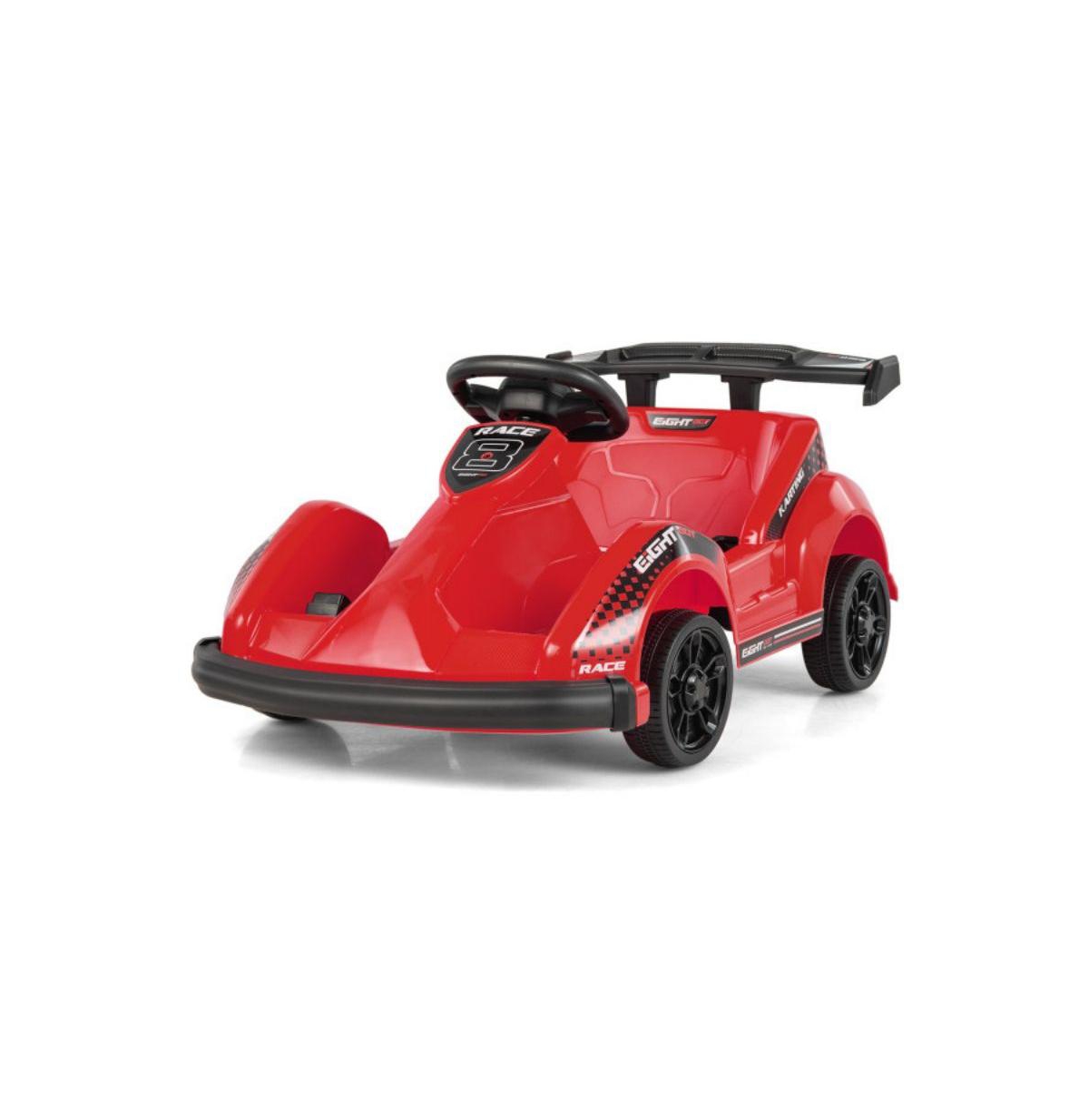 Vebreda 6V Kids Ride On Go Cart with Remote Control and Safety Belt-Pink - Red