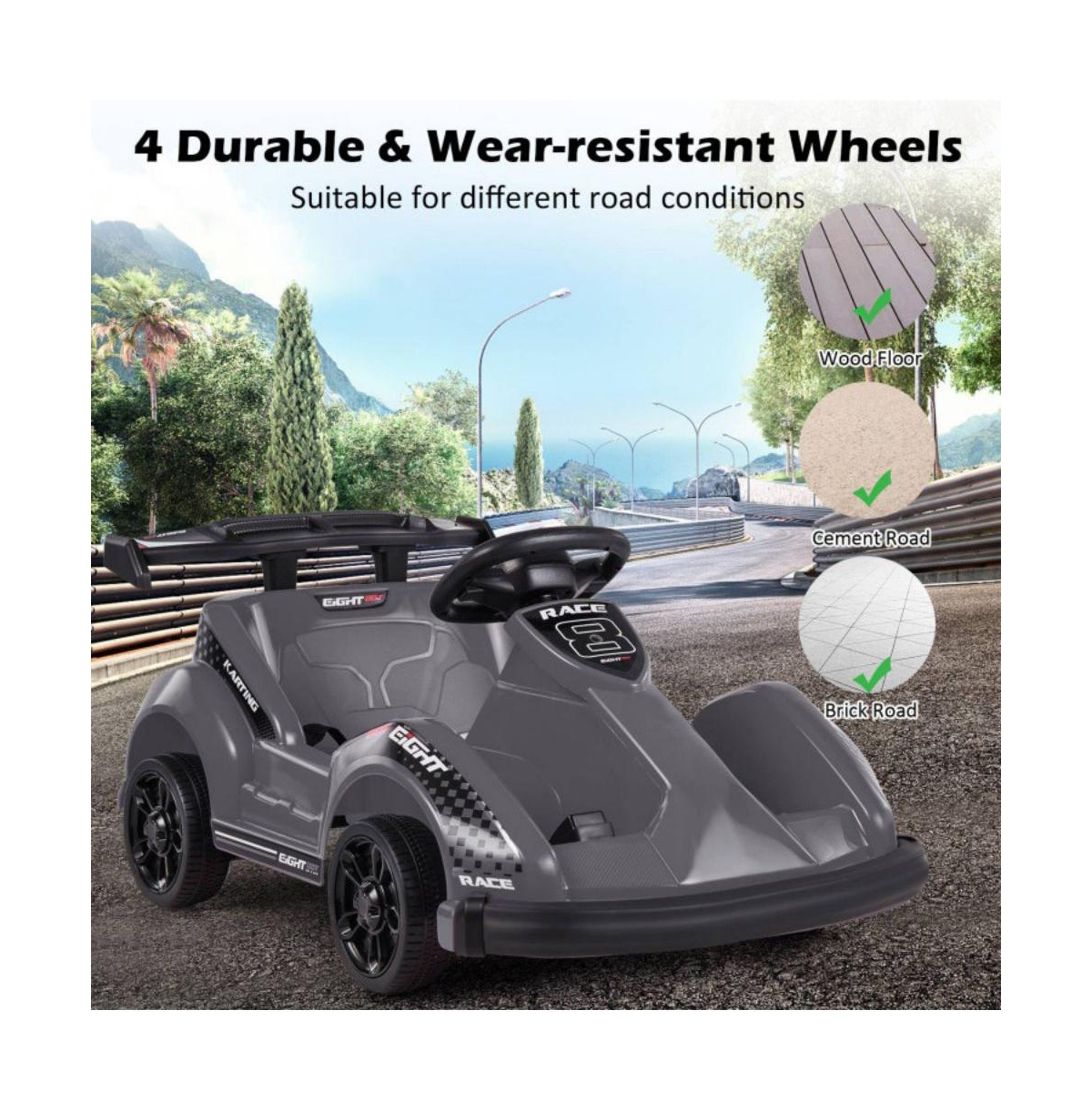 Vebreda 6V Kids Ride On Go Cart with Remote Control and Safety Belt-Pink