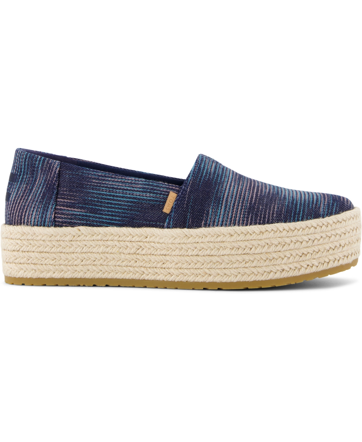 TOMS WOMEN'S VALENCIA NOVELTY DENIM PLATFORM ESPADRILLES 