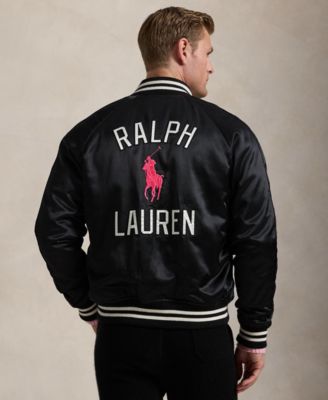 Unisex Pink Pony Satin Baseball Jacket