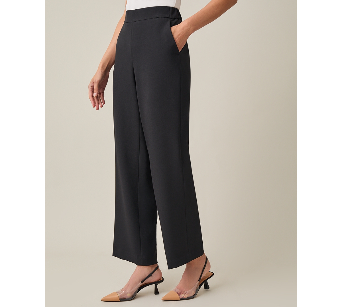 Kasper Women's Pull-on Straight-leg Pants In Black
