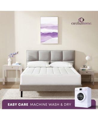 CIRCLESHOME Ultra-Plush Down Alternative Cotton Top Mattress Pad White Queen