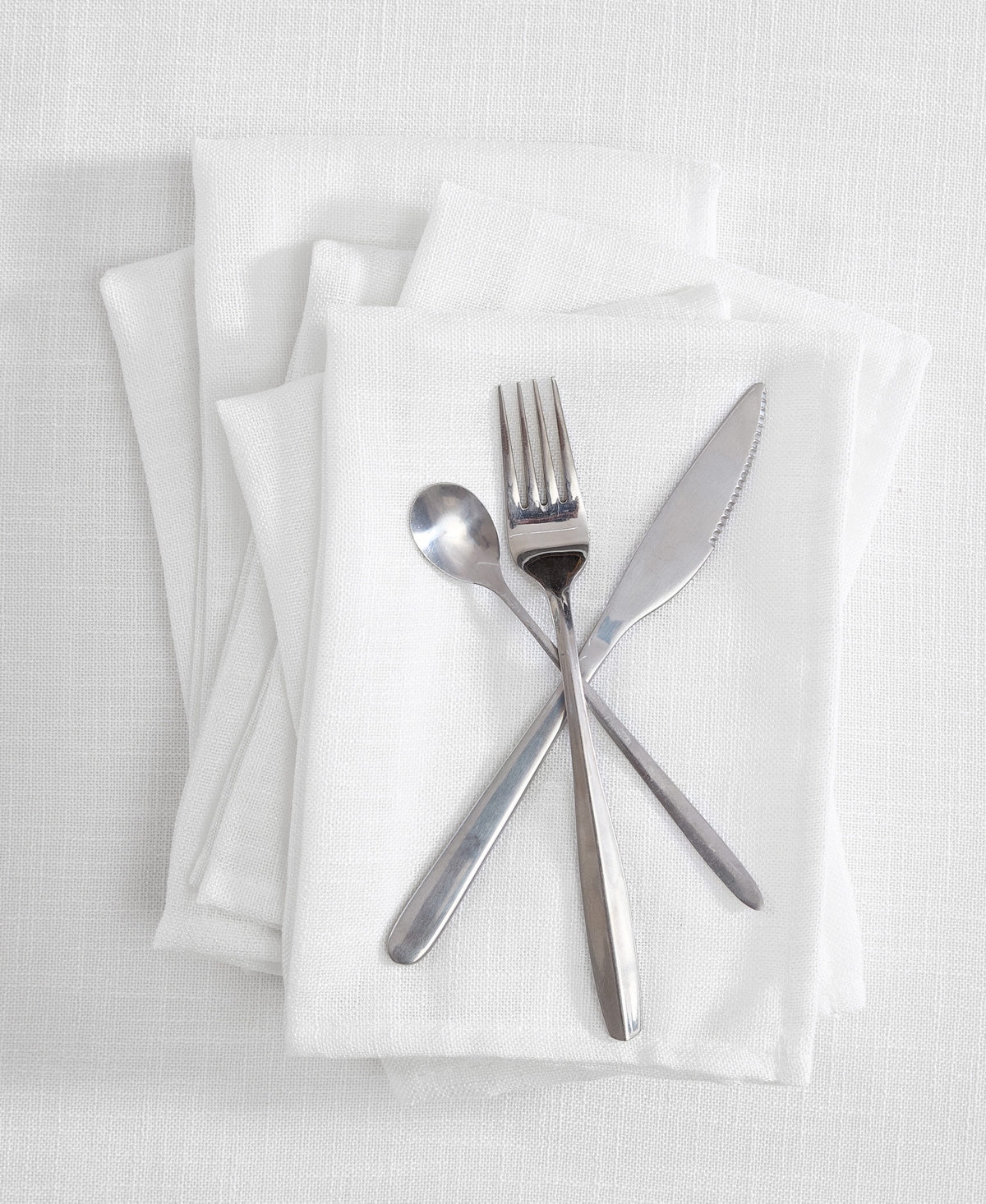 Laura Ashley Harper 6 Piece Napkin Set, 18"w X 18"l In White