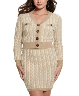 GUESS - Women's Tiffany Long-Sleeve V-Neck Cardigan Sweater