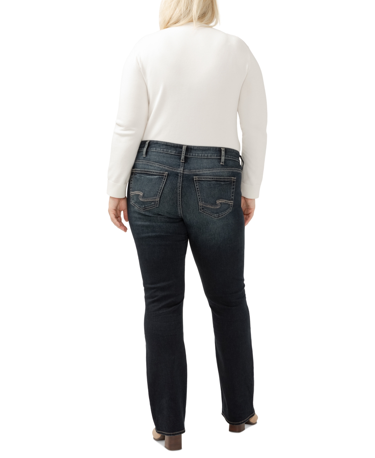 Silver Jeans Co. Plus Size Elyse Mid-Rise Comfort-Fit Slim Bootcut Jeans