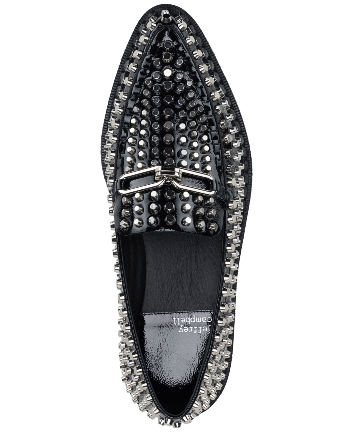 Jeffrey Campbell Choux-St Lace-Up Studded Flatform Oxfords -Silver