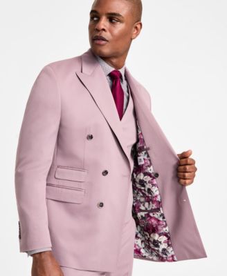 Men's Classic Fit Double-Breasted Suit Jacket