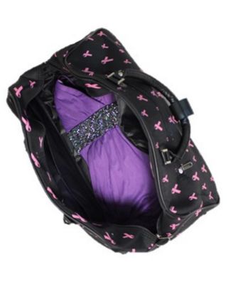 Pink Ribbon  21-Inch Carry-On Rolling Duffel Bag