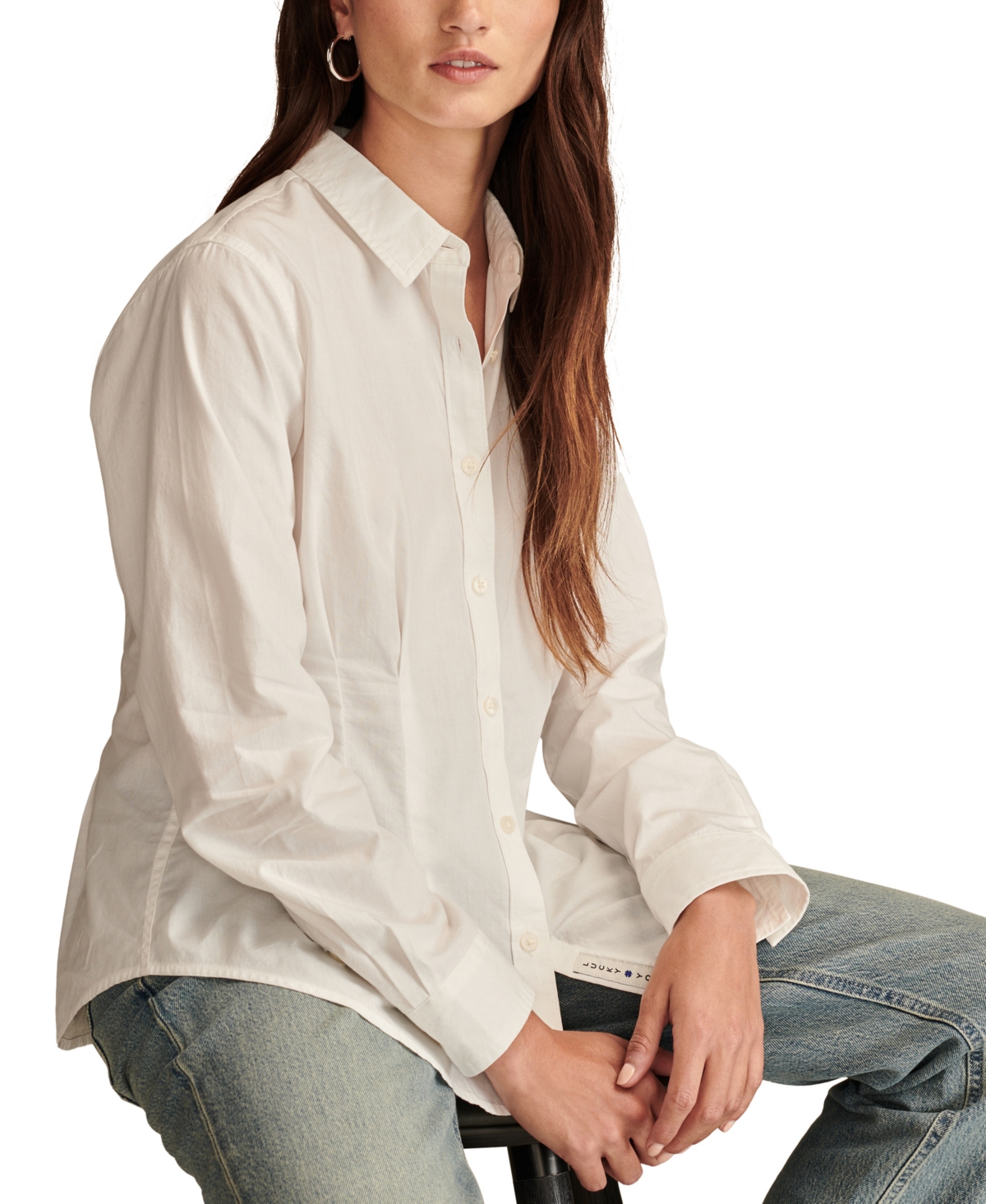 Lucky Brand Women's Linen Prep Button-front Shirt In Bright White
