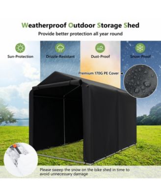 7 x 5.2FT Storage Shelter Outdoor Bike Tent with Waterproof Cover and Zipper Door-Gray