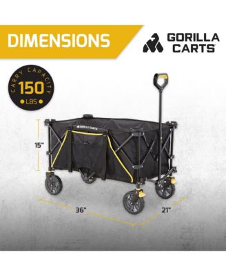 7 Cu Ft Collapsible Outdoor Utility Wagon,Oversize Bed, Black