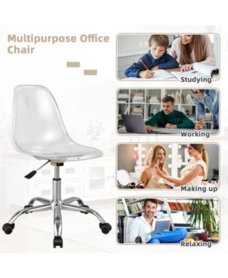 Swivel Acrylic Armless Adjustable Height Office Chair