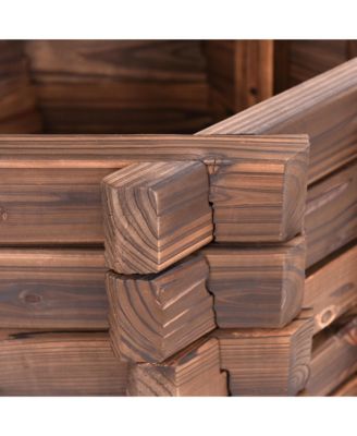 Outdoor Wooden Wishing Well Bucket Flower Plants Planter Patio Garden Home Decor