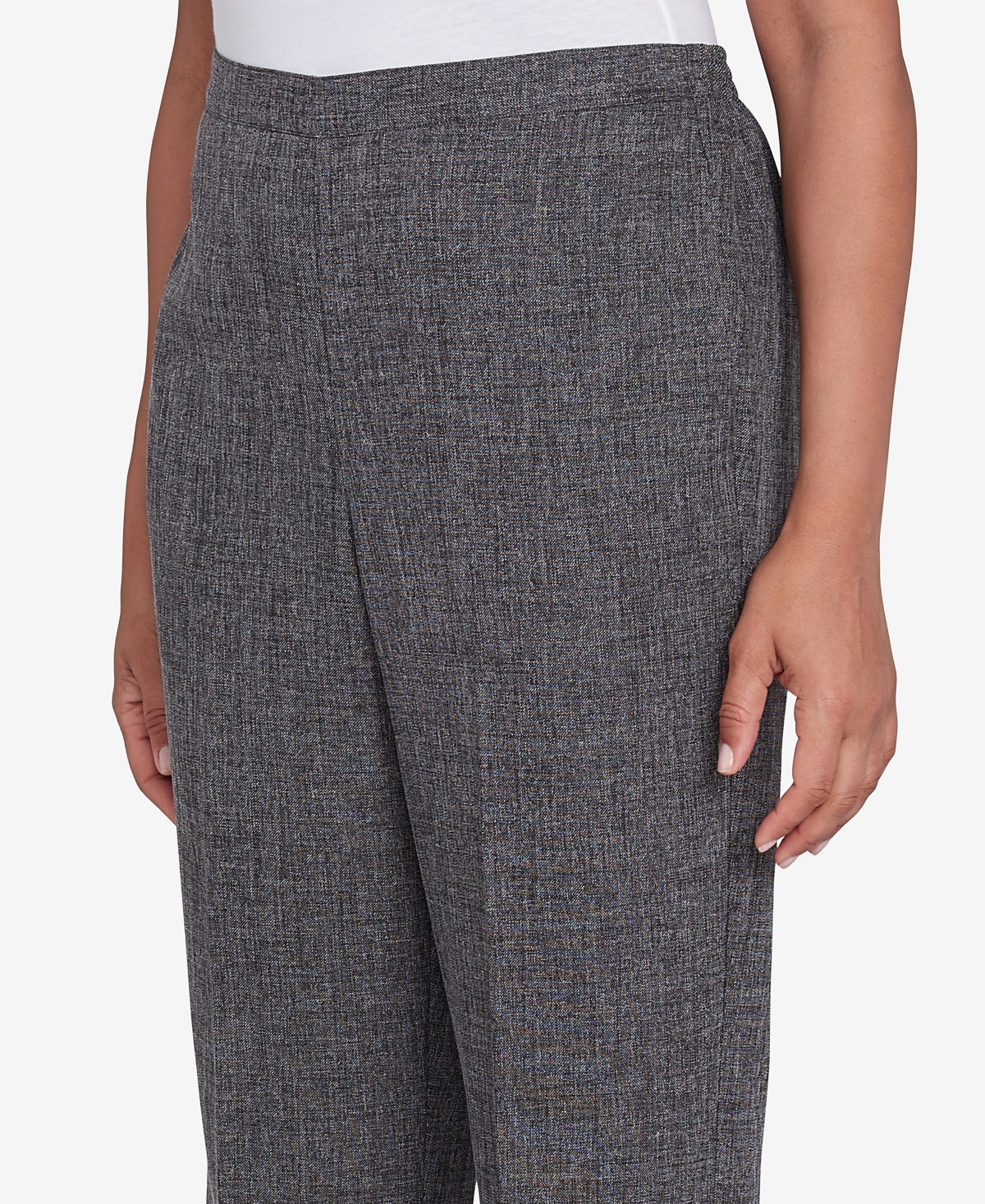 Alfred Dunner Petite Worth Avenue Comfort Elastic Back Medium Length Pants