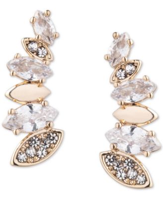 Gold-Tone Pav&eacute; & Marquise Crystal Drop Earrings