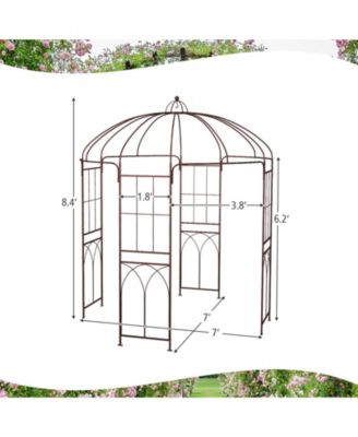 8.4 x 7 Feet Wide Birdcage Shape Garden Arbor