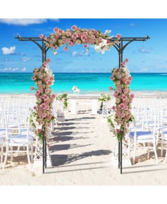 6.8 Feet Garden Arbor with Trellises for Climbing Plant Vine Rose