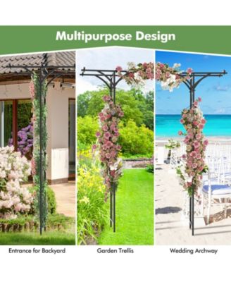 6.8 Feet Garden Arbor with Trellises for Climbing Plant Vine Rose