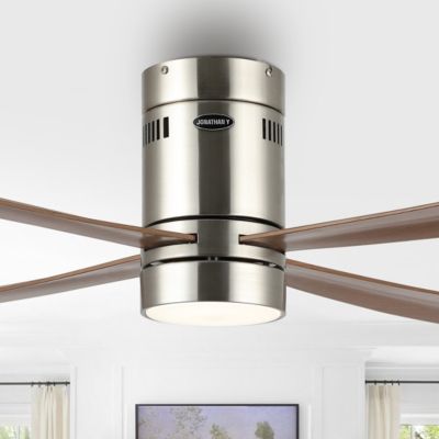 Theo 52" 1-Light Contemporary Minimalist Iron/Acrylic Mobile-App/Remote-Controlled 6-Speed Integrated LED Ceiling Fan
