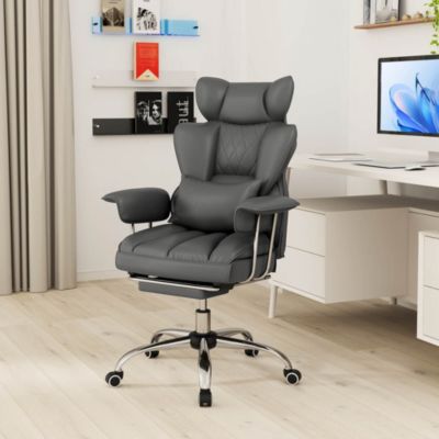 Office Desk Chair Big and Tall Executive Office Chair with Footrest Lumbar Support