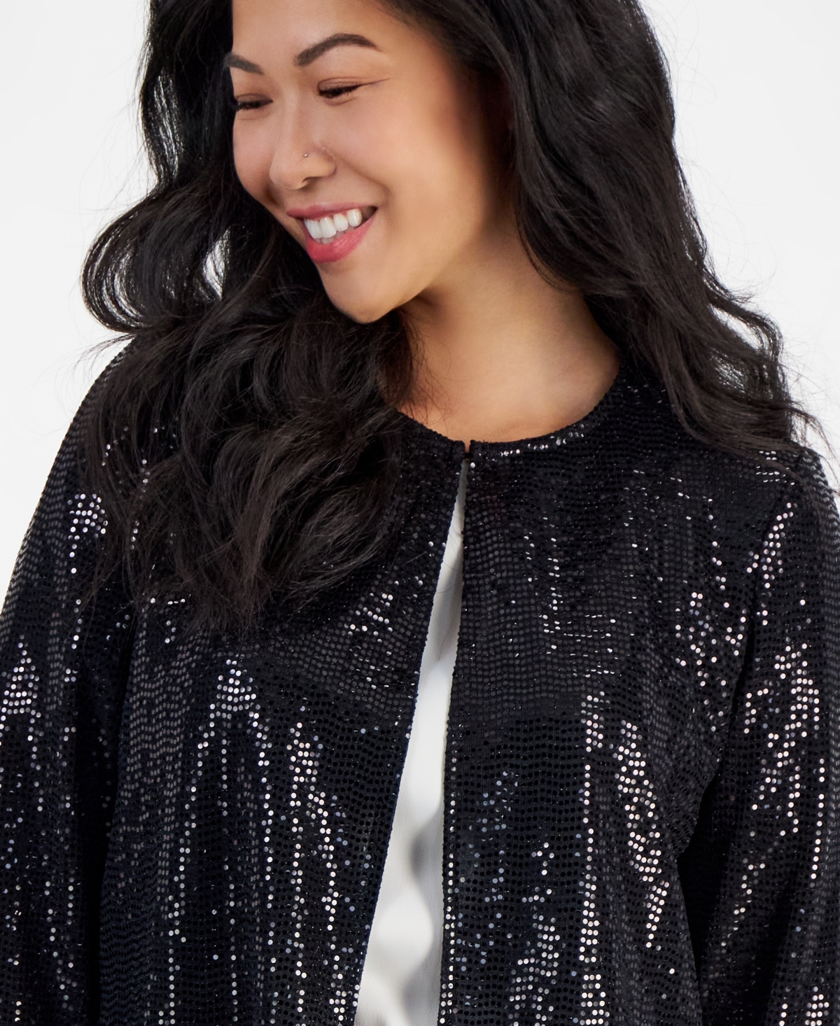 Ak Anne Klein Petite Shine Dot Jacket
