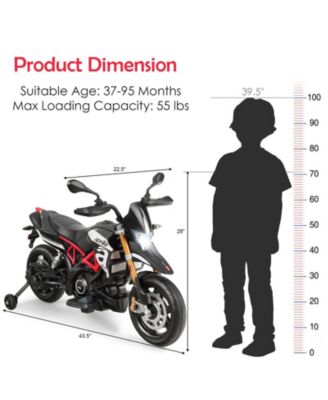 12V Kids Ride-On Motorcycle Aprilia Licensed with Sounds and Music-Red