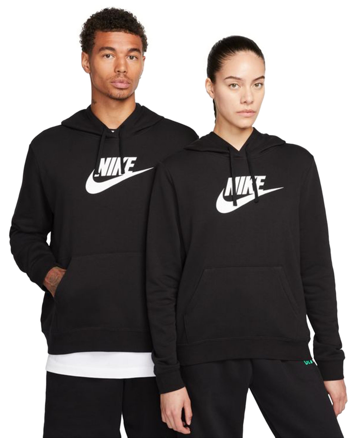 Nike Women's Sportswear Club Fleece Logo Pullover Hoodie -white