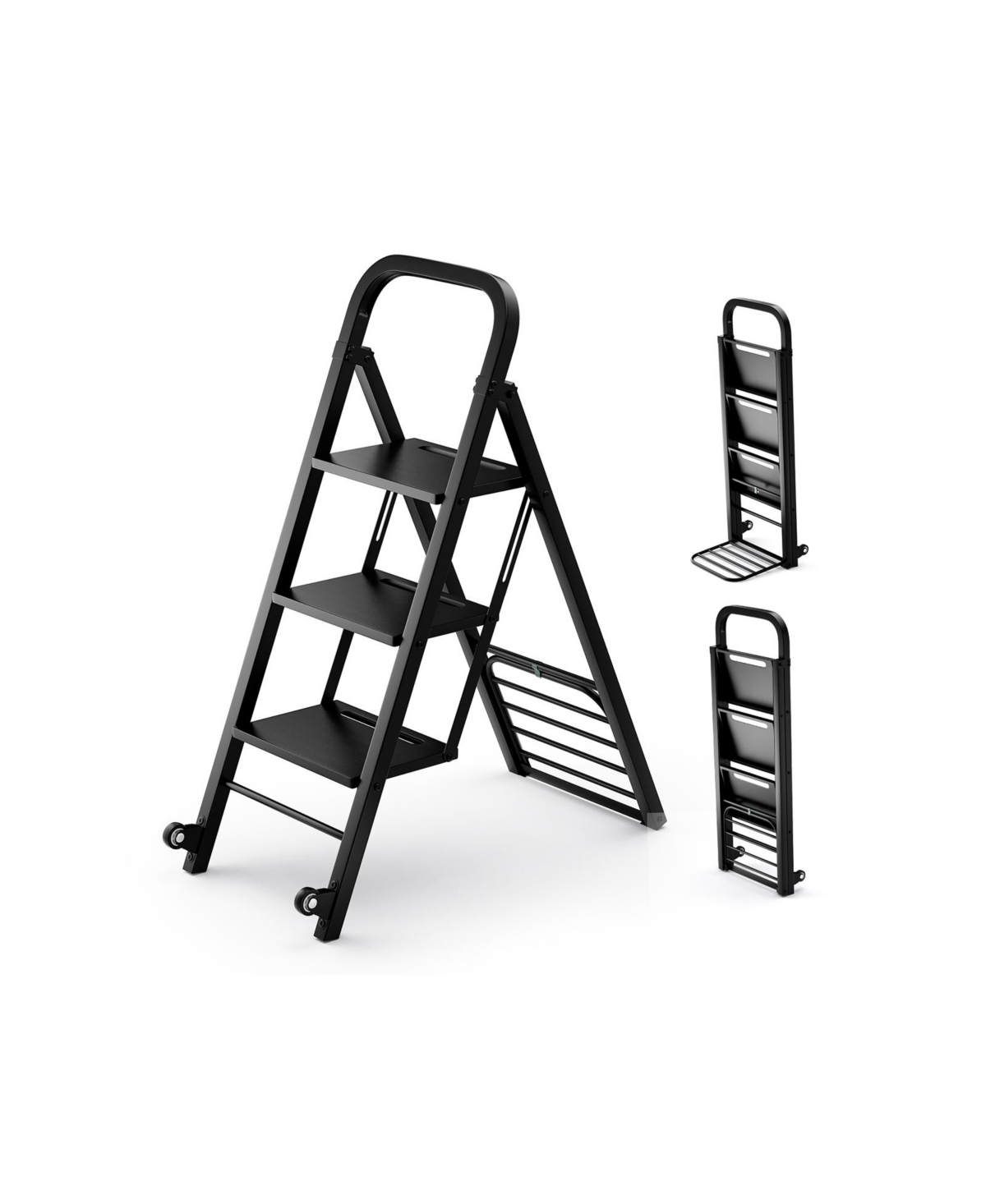 Skonyon 1 Hand Truck and Ladder Combo with Rubber Wheels and Handle