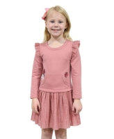 Pink & Violet Toddler and Little Girls Poodle Pocket Tutu Dress - Marsala