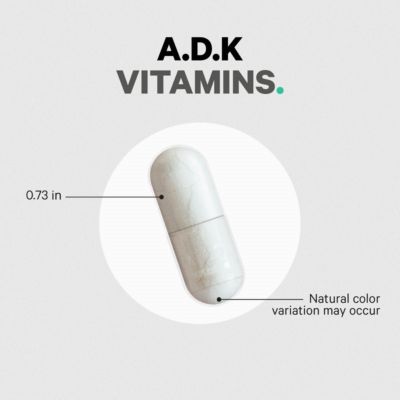 ADK Vitamins Supplement - Essential Vitamin A, Vitamin D3 5000 IU, Vitamin K1 & K2 (MK4 & MK7) - 6-Month Supply - A D K Vitamins, 180 Capsules
