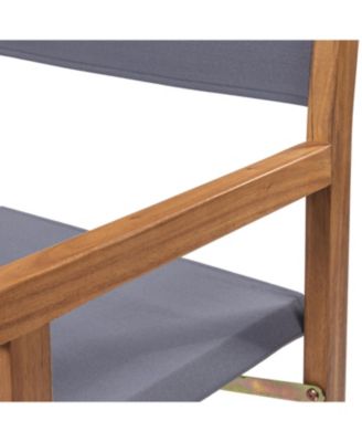 Cukor Classic Vintage Outdoor Acacia Wood Folding Director Chair with Canvas Seat  (Set of 2)