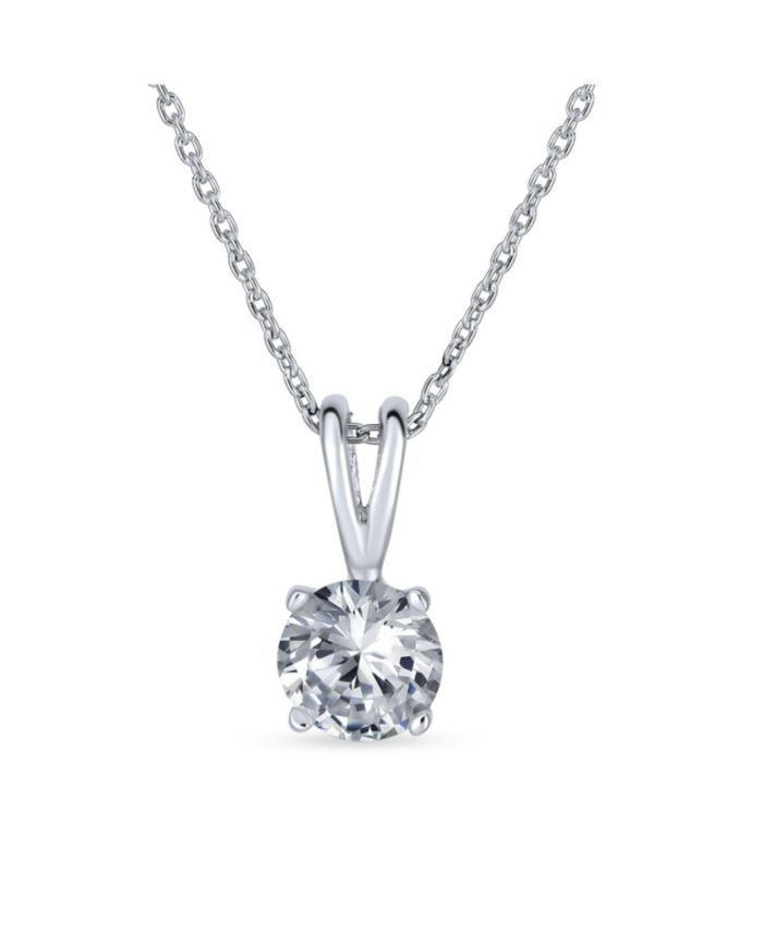 Bling Jewelry 1.5CTW CZ Solitaire Round Clear Cubic Zirconia Pendant