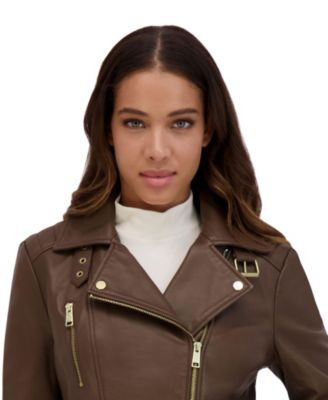 Women's Salla smooth Asymmetrical lamb leather moto jacket