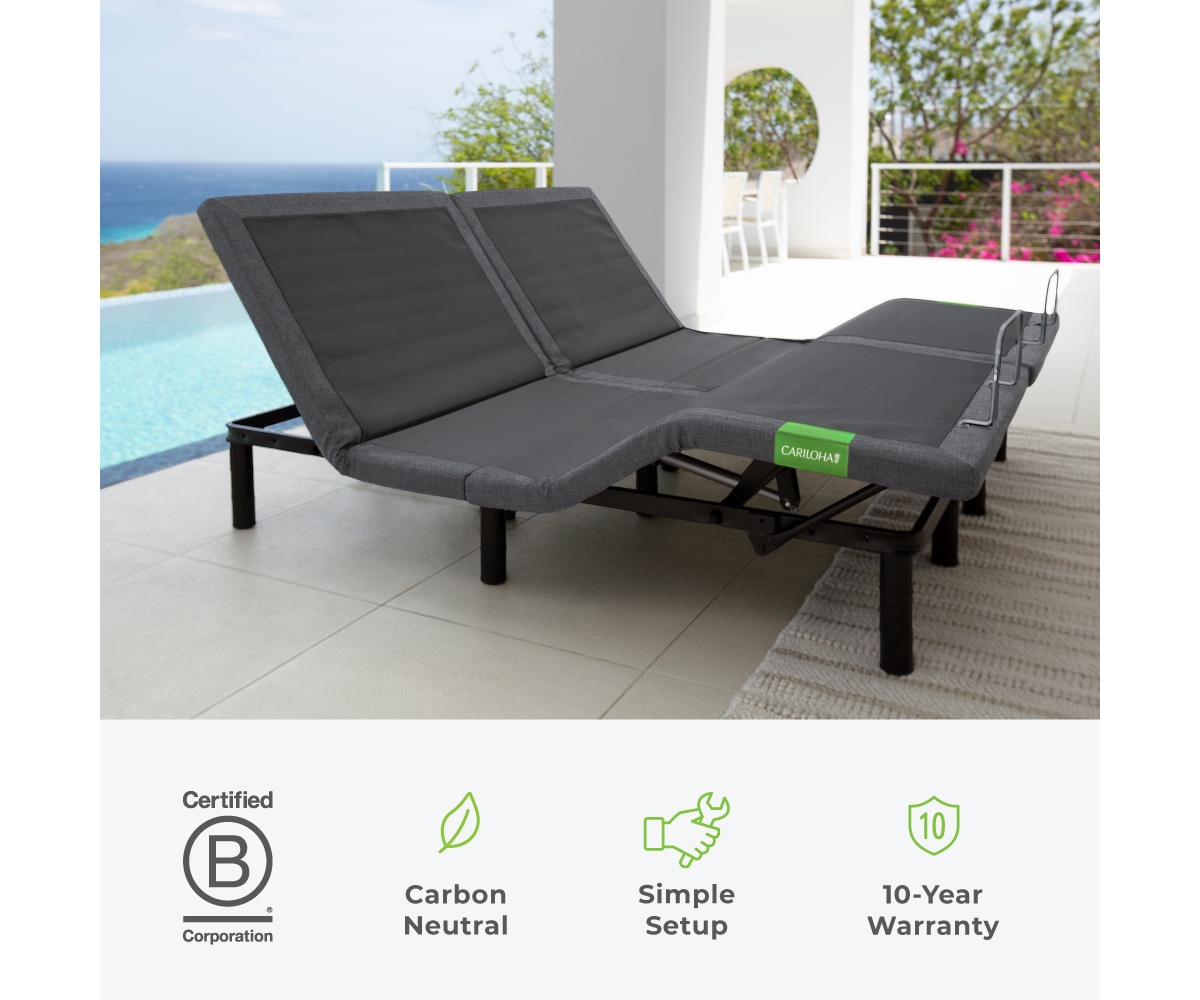 Cariloha Resort Adjustable Mattress Base | Cal Split King | 6", 9", 12" | Viscose Material | Multiple Adjustments, 4 Usb Ports, Led Lighting