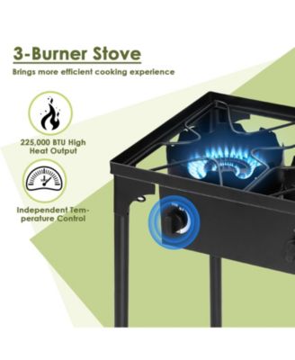 225 000-BTU Portable Propane 3 Burner Gas Cooker