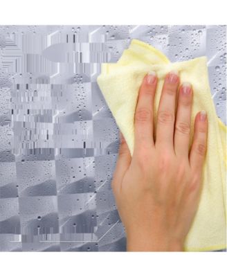 72" W x 72" H 3D Clear Pebble 8G Heavy Duty PEVA Shower Curtain