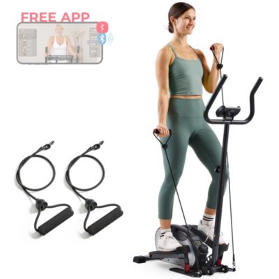 Sunny Health Fitness SMART Compact Elliptical Cross Trainer with Handlebar and Exercise Bands Magnetic Resistance Senior Home Workout Machine w Bluetooth SunnyFit App Connectivity SF E323057 Macy s