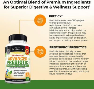 Prebiotics for Advanced Gut Health - Immune System Support - 120ct
