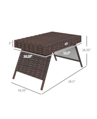 Hand Woven Rattan Side Table for Outdoor Use