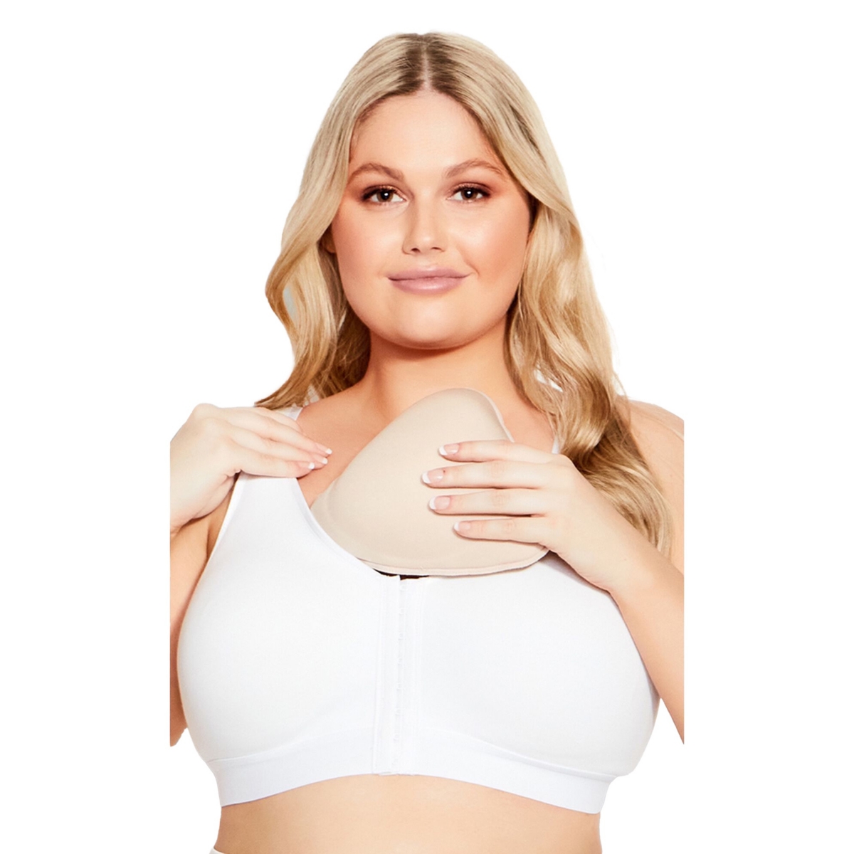 Plus Size Post Surgery Bra - White