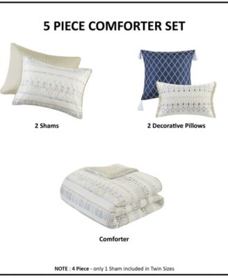 Fraser Seersucker 5-Pc. Comforter Set, King/California King