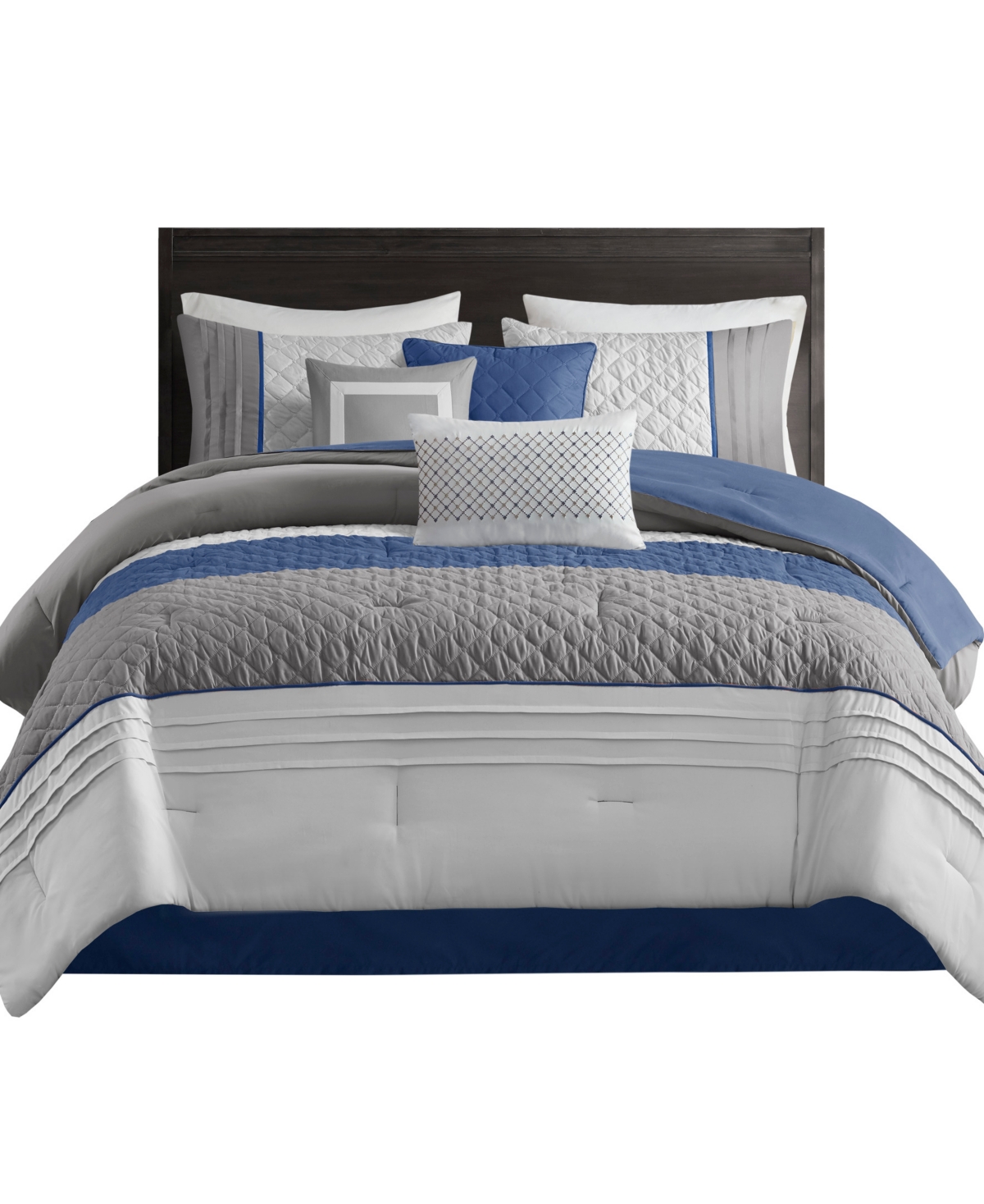 Madison Park Jenson 7-Pc. Color Block Stripe Comforter Set