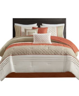 Jenson 7-Pc. Color Block Stripe Comforter Set, Queen