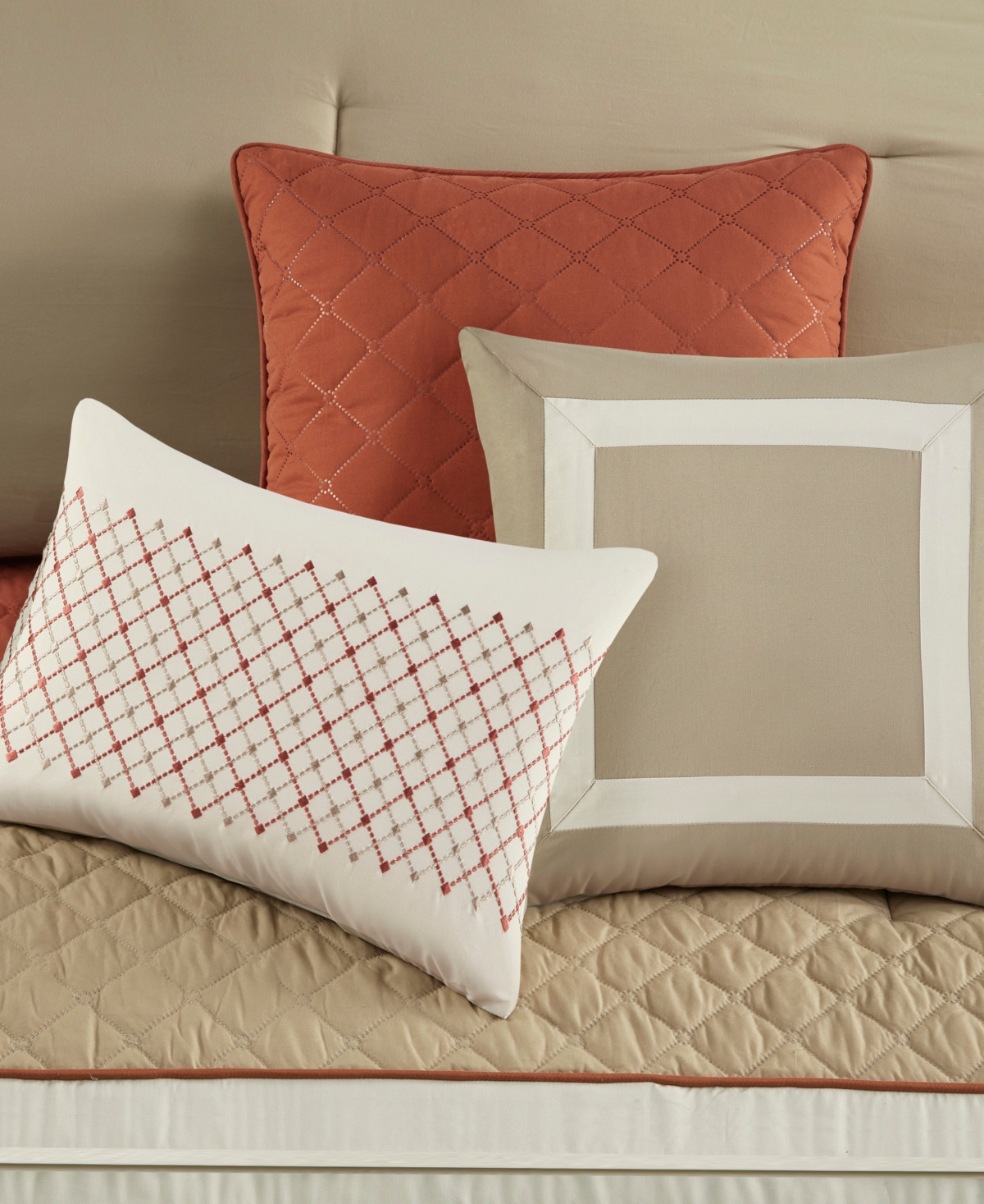 Madison Park Jenson 7-pc. Color Block Stripe Comforter Set, King In Spice