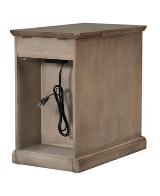  Classic Vintage End Table with USB Ports and Drawer